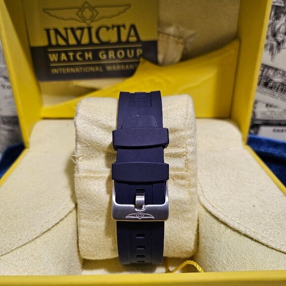 Invicta Specialty Men Blue Silicone Band Gold Silver Watch 12847 - Picture 4 of 5